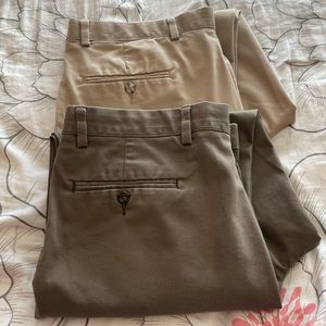 Lot of 2 Men's Dockers khaki pants, Pleated & Cuffed - 36x29